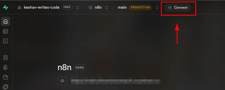 SUpabase Connect button highlight